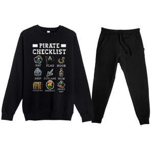 Pirate Checklist Aargh Ship Captain Crossed Swords Pirate Premium Crewneck Sweatsuit Set