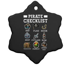 Pirate Checklist Aargh Ship Captain Crossed Swords Pirate Ceramic Star Ornament