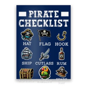 Pirate Checklist Aargh Ship Captain Crossed Swords Pirate Poster