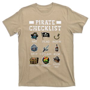 Pirate Checklist Aargh Ship Captain Crossed Swords Pirate T-Shirt