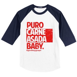 Puro Carne Asada Gorditoyguapo Baseball Sleeve Shirt