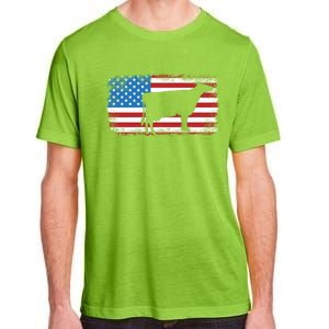 Patriotic Cow American Flag Usa July 4th Distressed Retro Gift Adult ChromaSoft Performance T-Shirt