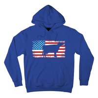 Patriotic Cow American Flag Usa July 4th Distressed Retro Gift Hoodie