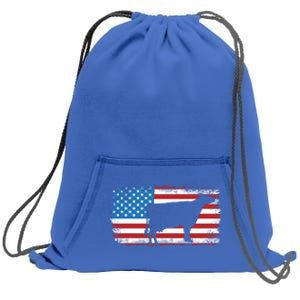 Patriotic Cow American Flag Usa July 4th Distressed Retro Gift Sweatshirt Cinch Pack Bag