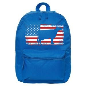 Patriotic Cow American Flag Usa July 4th Distressed Retro Gift 16 in Basic Backpack