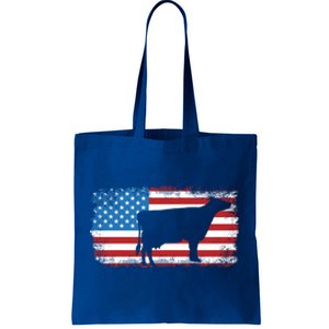 Patriotic Cow American Flag Usa July 4th Distressed Retro Gift Tote Bag