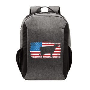 Patriotic Cow American Flag Usa July 4th Distressed Retro Gift Vector Backpack