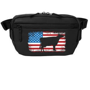 Patriotic Cow American Flag Usa July 4th Distressed Retro Gift Crossbody Pack