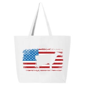 Patriotic Cow American Flag Usa July 4th Distressed Retro Gift 25L Jumbo Tote