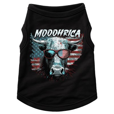 Patriotic Cow American Flag Mooohrica 4th Of July Farmer Gift Doggie Tank