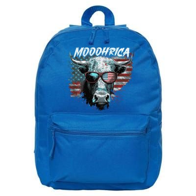 Patriotic Cow American Flag Mooohrica 4th Of July Farmer Gift 16 in Basic Backpack