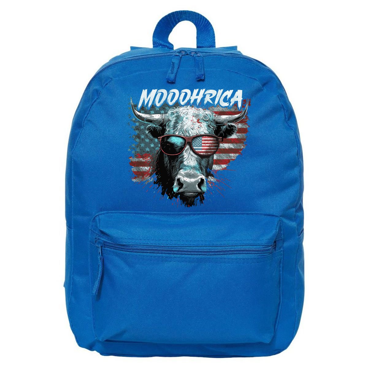 Patriotic Cow American Flag Mooohrica 4th Of July Farmer Gift 16 in Basic Backpack