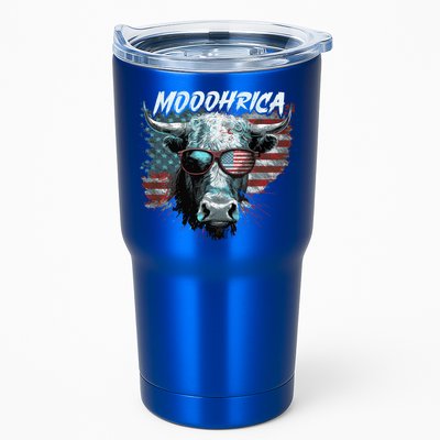 Patriotic Cow American Flag Mooohrica 4th Of July Farmer Gift Tumbler