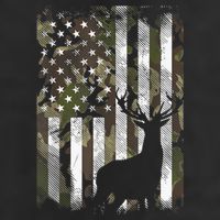 Patriotic Camo American Flag Deer Hunter Hunting Gift 7 Panel Mesh Trucker Snapback Hat