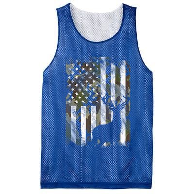 Patriotic Camo American Flag Deer Hunter Hunting Gift Mesh Reversible Basketball Jersey Tank