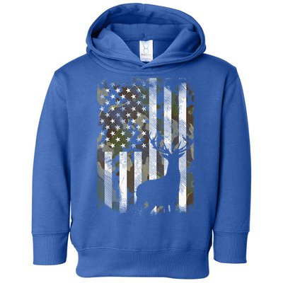 Patriotic Camo American Flag Deer Hunter Hunting Gift Toddler Hoodie