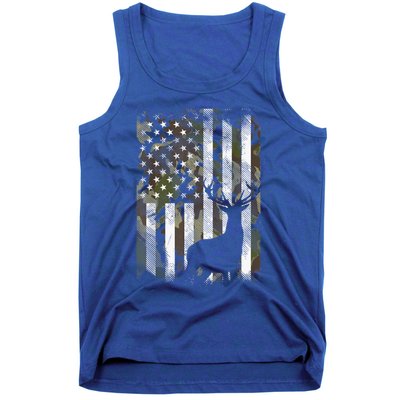 Patriotic Camo American Flag Deer Hunter Hunting Gift Tank Top