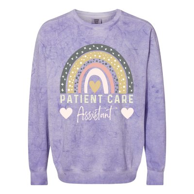 Patient Care Assistant Rainbow Nurse Pca Patient Care Worker Funny Gift Colorblast Crewneck Sweatshirt