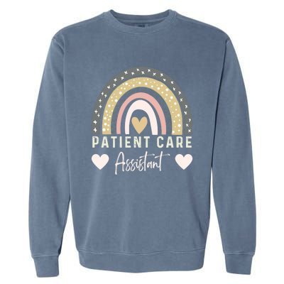 Patient Care Assistant Rainbow Nurse Pca Patient Care Worker Funny Gift Garment-Dyed Sweatshirt