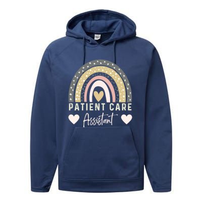 Patient Care Assistant Rainbow Nurse Pca Patient Care Worker Funny Gift Performance Fleece Hoodie