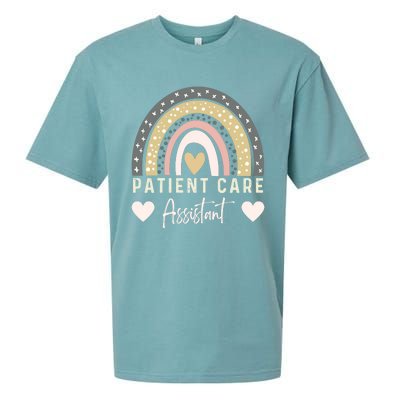 Patient Care Assistant Rainbow Nurse Pca Patient Care Worker Funny Gift Sueded Cloud Jersey T-Shirt