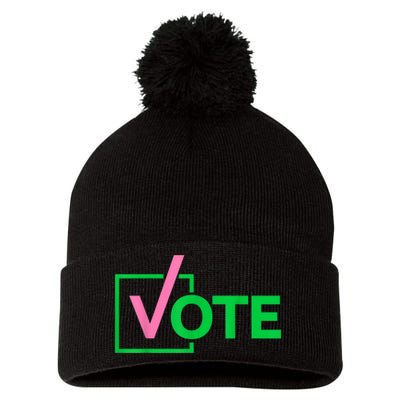 Pretty Cute Aka Vote Pom Pom 12in Knit Beanie