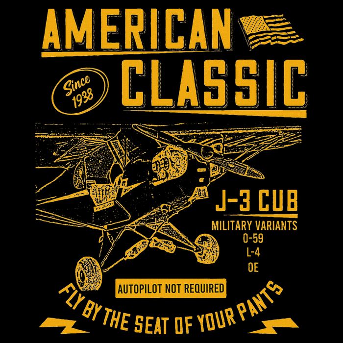 Piper Cub Airplane An American Classic 7-Panel Snapback Hat