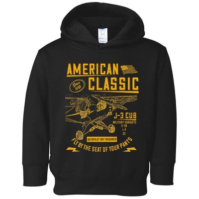 Piper Cub Airplane An American Classic Toddler Hoodie