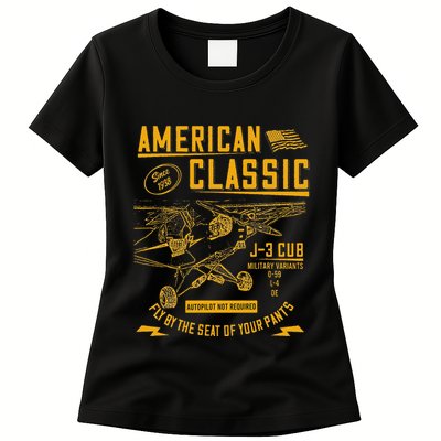 Piper Cub Airplane An American Classic Womens T-Shirt