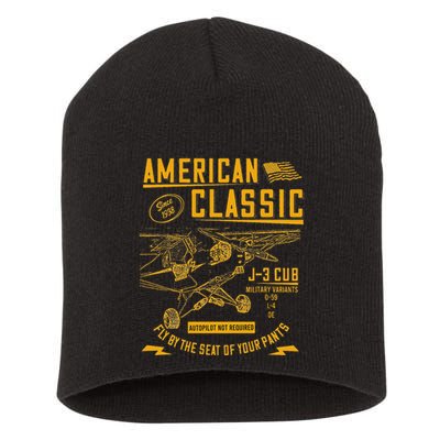 Piper Cub Airplane An American Classic Short Acrylic Beanie
