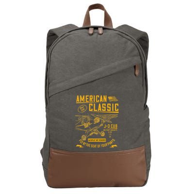 Piper Cub Airplane An American Classic Cotton Canvas Backpack