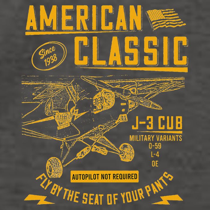 Piper Cub Airplane An American Classic Vector Backpack