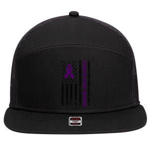 Pancreatic Cancer Awareness 7 Panel Mesh Trucker Snapback Hat