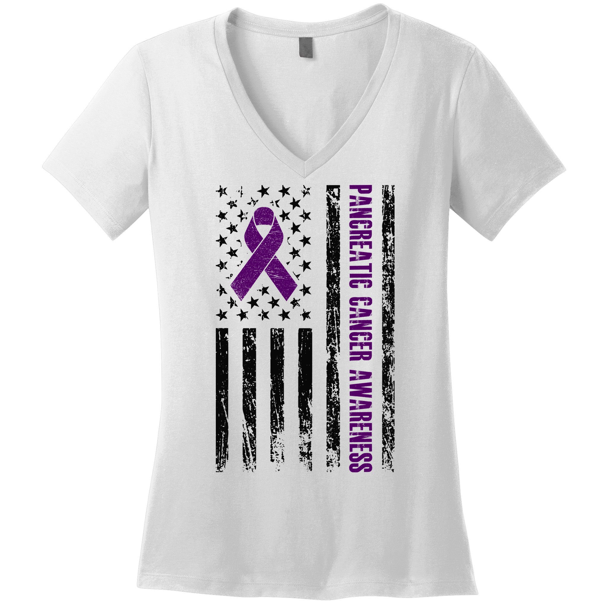 Pancreatic Cancer Awareness Women's V-Neck T-Shirt