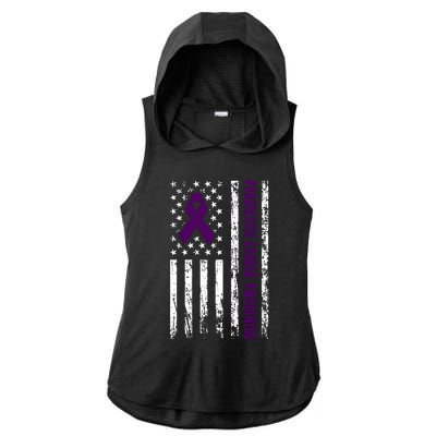 Pancreatic Cancer Awareness Ladies PosiCharge Tri-Blend Wicking Draft Hoodie Tank