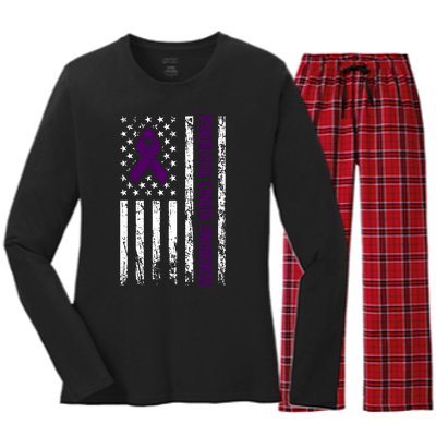 Pancreatic Cancer Awareness Women's Long Sleeve Flannel Pajama Set 