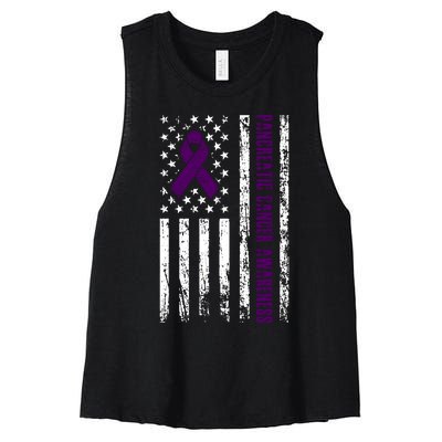 Pancreatic Cancer Awareness Women's Racerback Cropped Tank