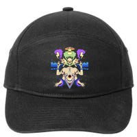 Psychedelic Crazy Abstract Art Sick Colorful Hippie Trippy 7-Panel Snapback Hat