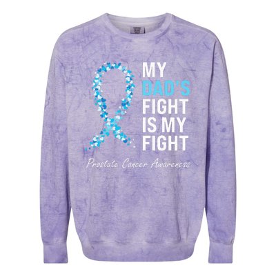 Prostate Cancer Awareness Light Blue Ribbon Dad Survivor Colorblast Crewneck Sweatshirt