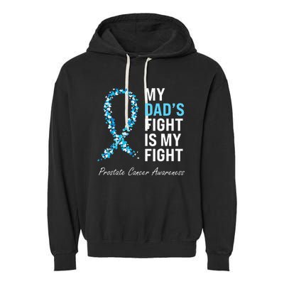 Prostate Cancer Awareness Light Blue Ribbon Dad Survivor Garment-Dyed Fleece Hoodie