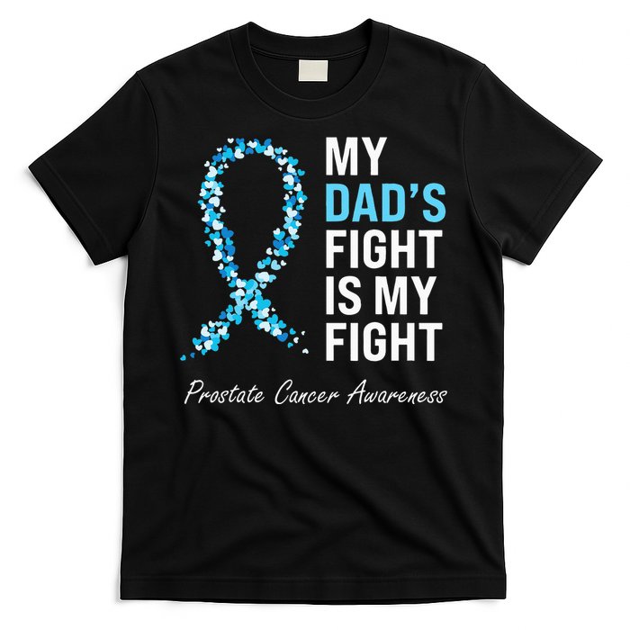 Prostate Cancer Awareness Light Blue Ribbon Dad Survivor T-Shirt