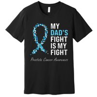 Prostate Cancer Awareness Light Blue Ribbon Dad Survivor Premium T-Shirt