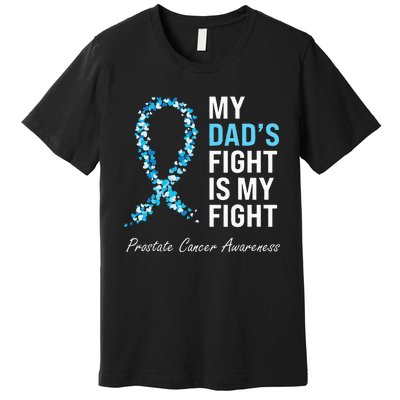 Prostate Cancer Awareness Light Blue Ribbon Dad Survivor Premium T-Shirt