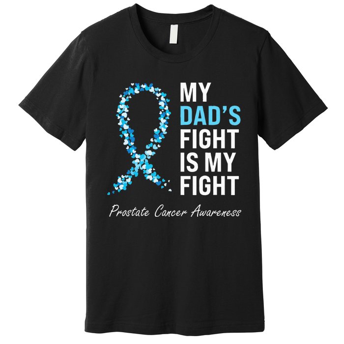 Prostate Cancer Awareness Light Blue Ribbon Dad Survivor Premium T-Shirt