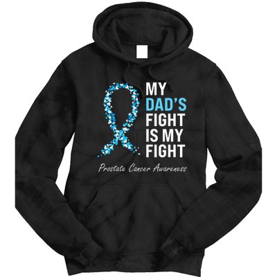 Prostate Cancer Awareness Light Blue Ribbon Dad Survivor Tie Dye Hoodie