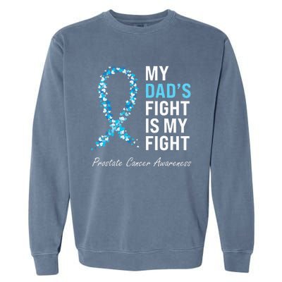 Prostate Cancer Awareness Light Blue Ribbon Dad Survivor Garment-Dyed Sweatshirt