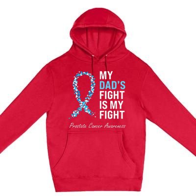 Prostate Cancer Awareness Light Blue Ribbon Dad Survivor Premium Pullover Hoodie