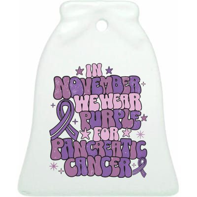 Pancreatic Cancer Awareness Month Ceramic Bell Ornament