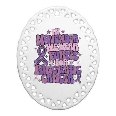 Pancreatic Cancer Awareness Month Ceramic Oval Ornament