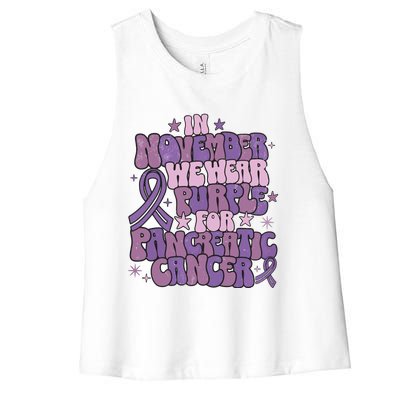 Pancreatic Cancer Awareness Month Women's Racerback Cropped Tank